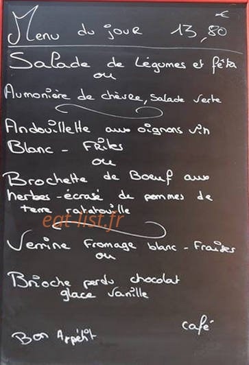 Au p'tit Sablonnais — carte page 1