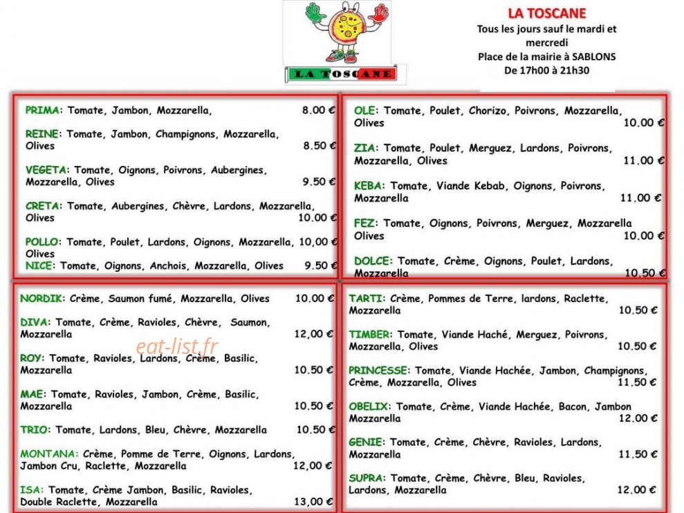 La toscane — carte page 1