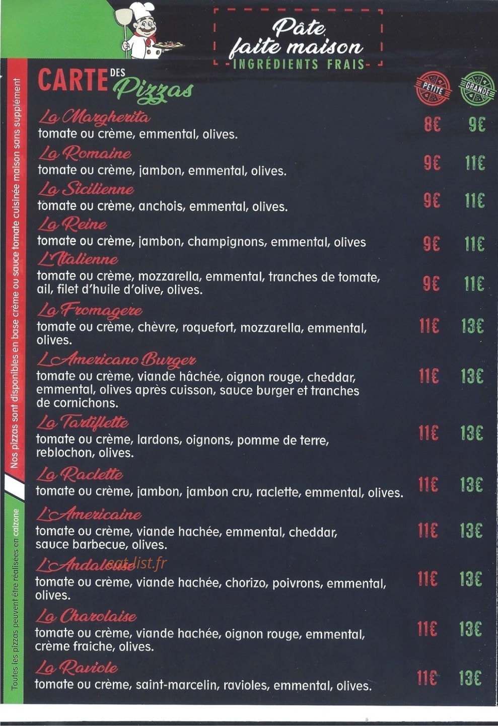 Francky Pizza — carte page 2