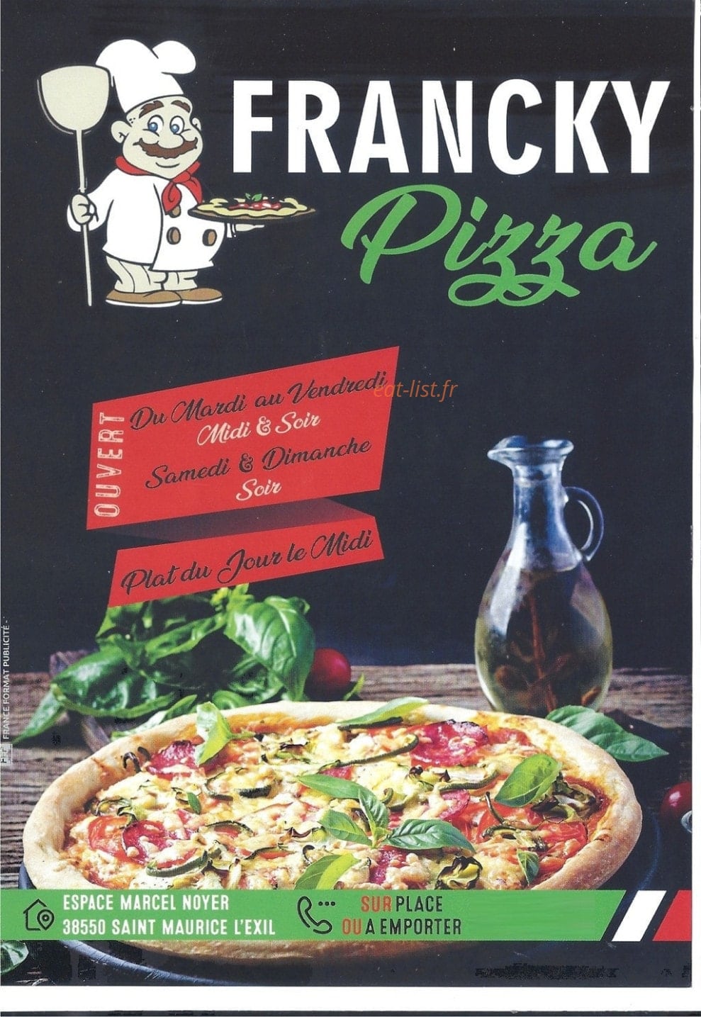 Francky Pizza — carte page 1