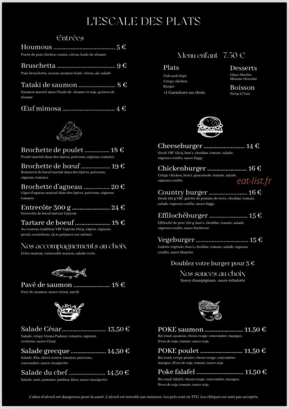 Snack De La Mirande — carte page 1