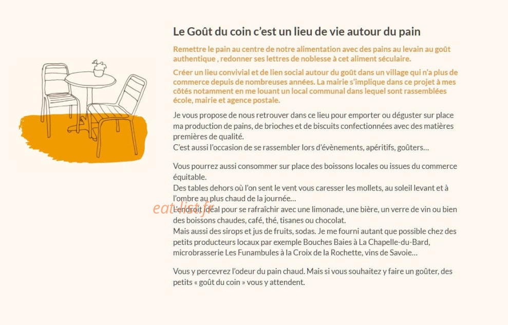 Le goût du coin — carte page 1