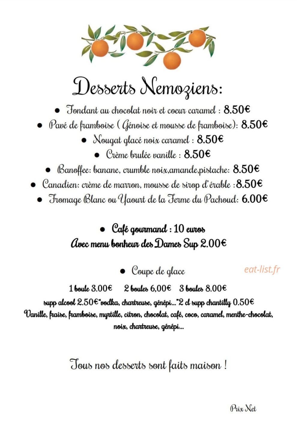 Auberge Nemoz — carte page 10