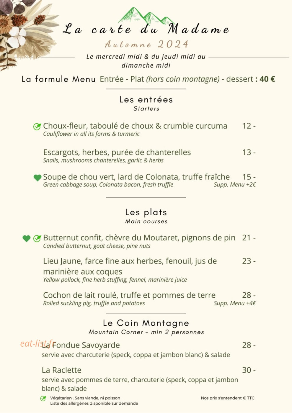 Le Madame — carte page 2