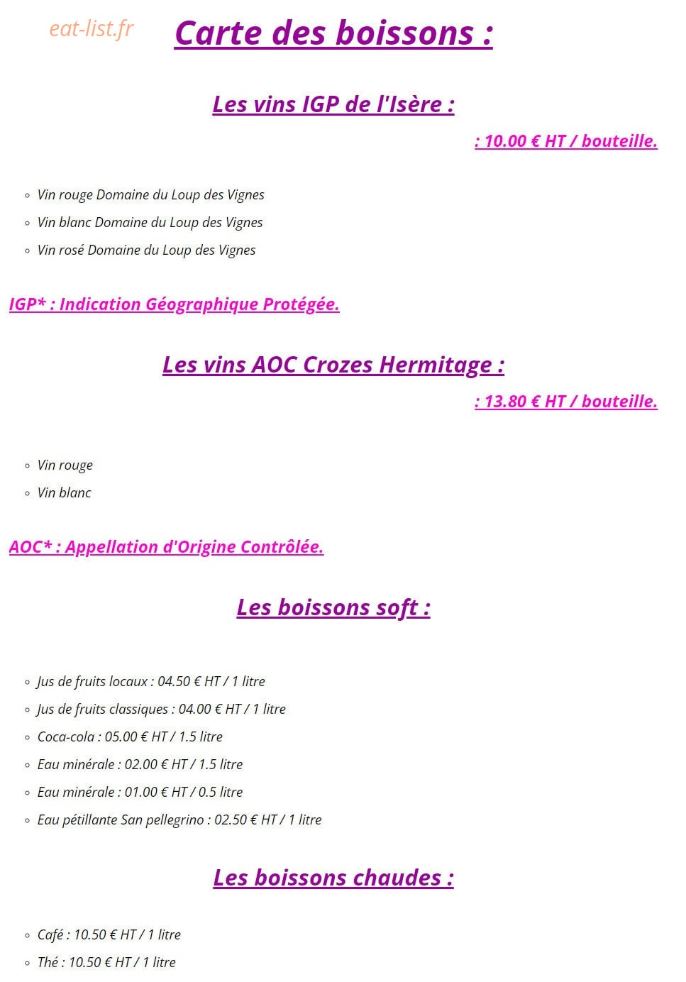 Gaillard Traiteur — carte page 4