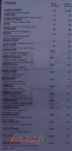 Hop Pizza — carte page 1