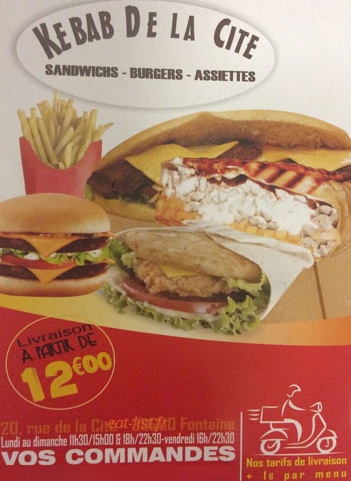 Kebab de la cité — carte page 1