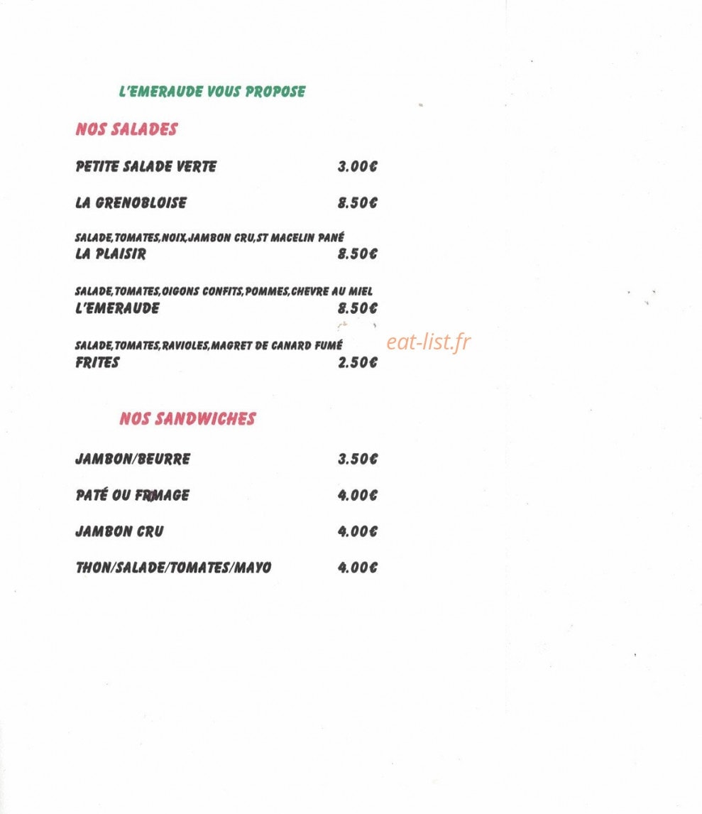 L'Emeraude — carte page 2