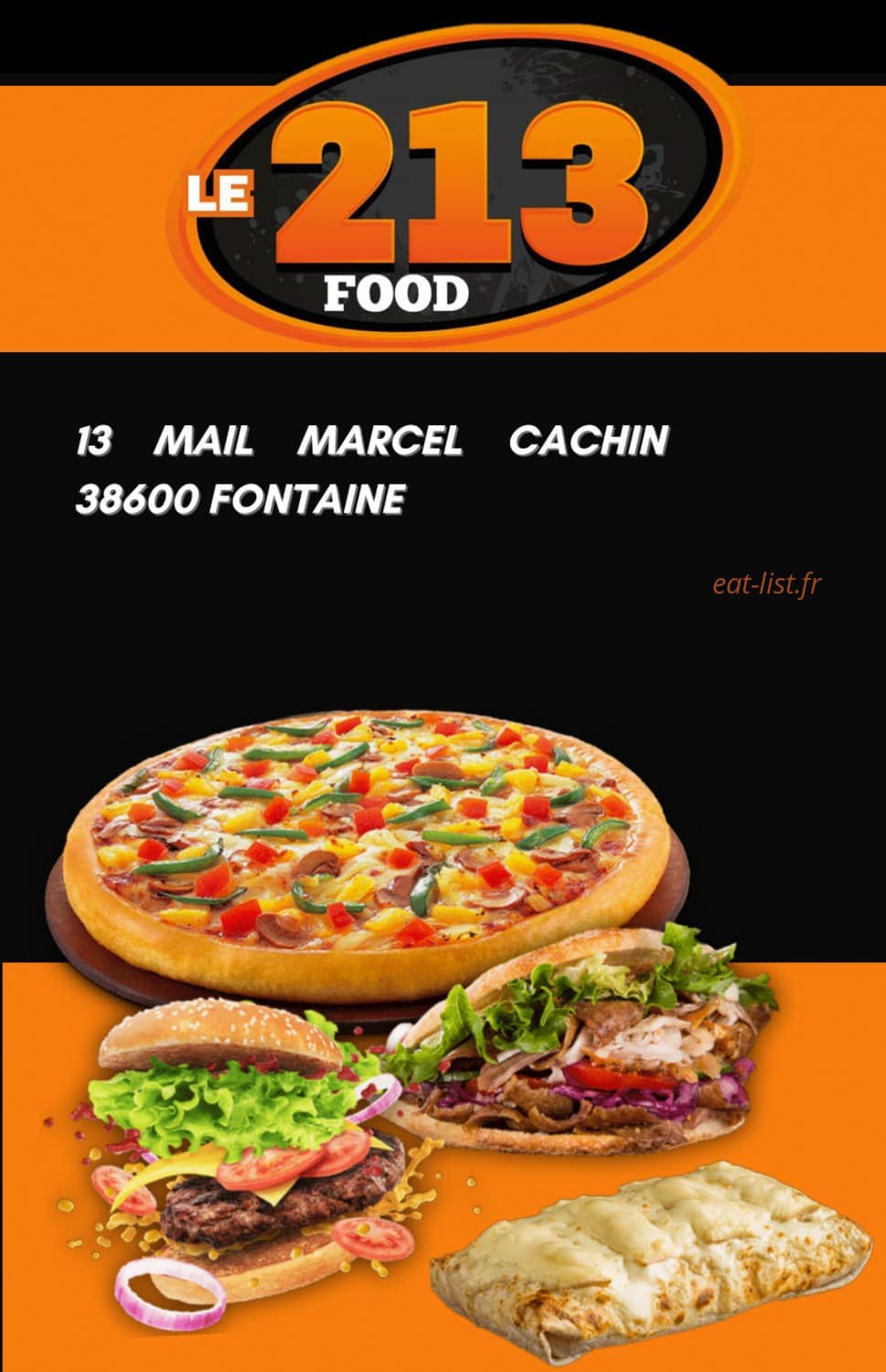 Le 213 Food — carte page 1