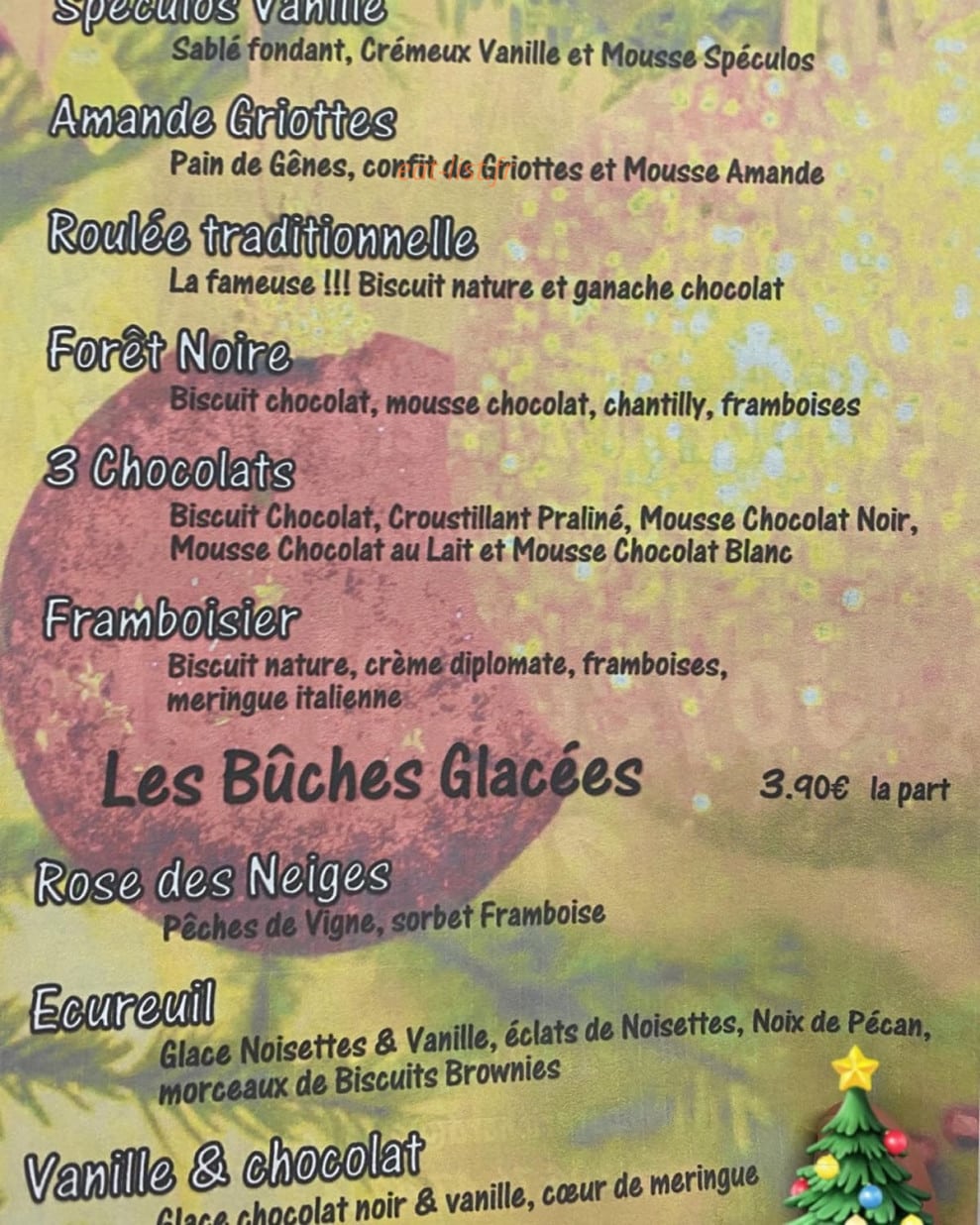 Carte et menu de Le Fournil du Père à Fontaine — Les pains spéciaux et glaces