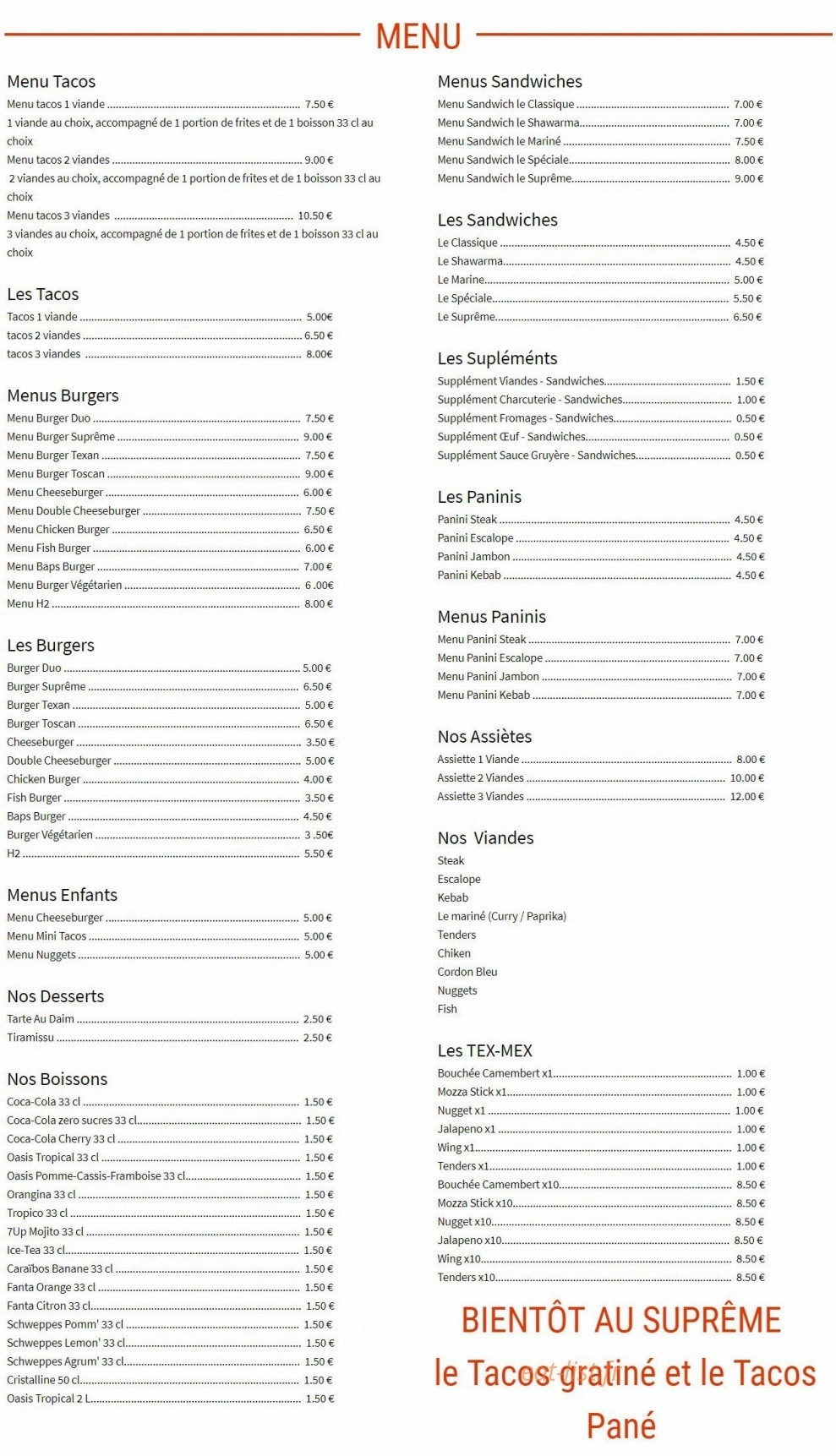 Le Supreme — carte page 1