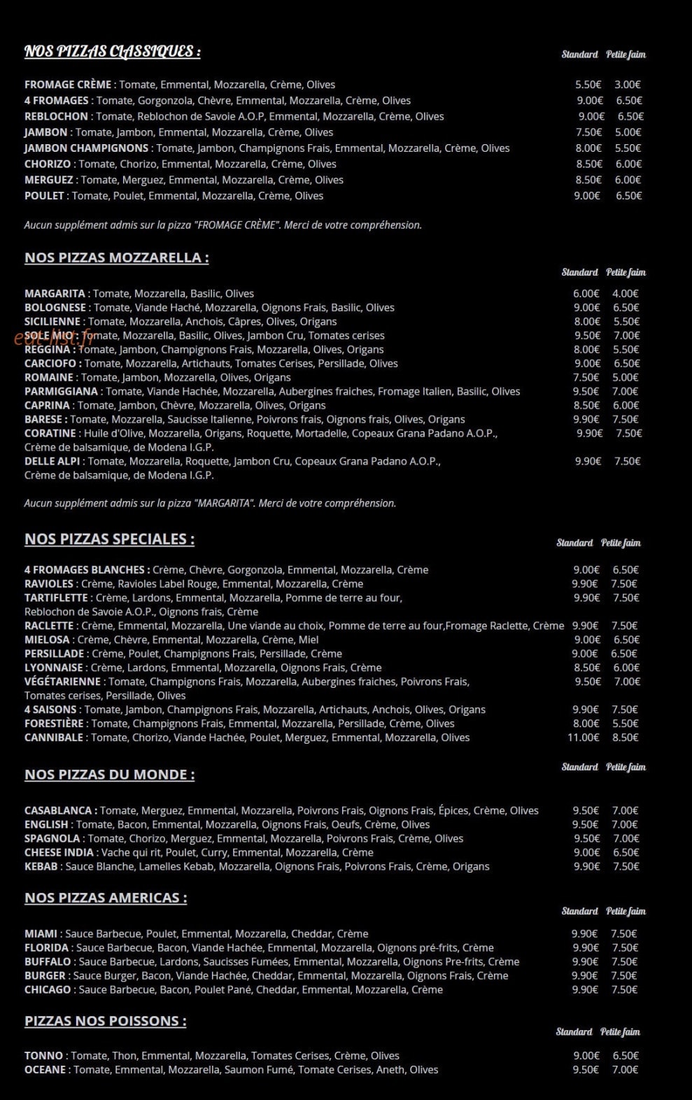 Pizza Delle Alpi — carte page 1