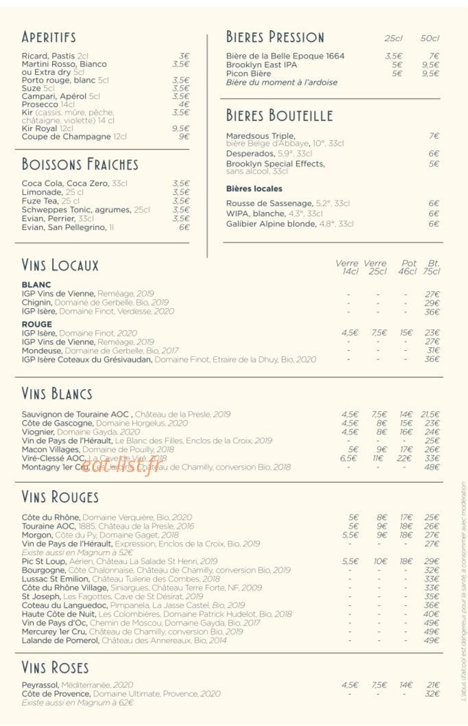 La Belle Epoque — carte page 2