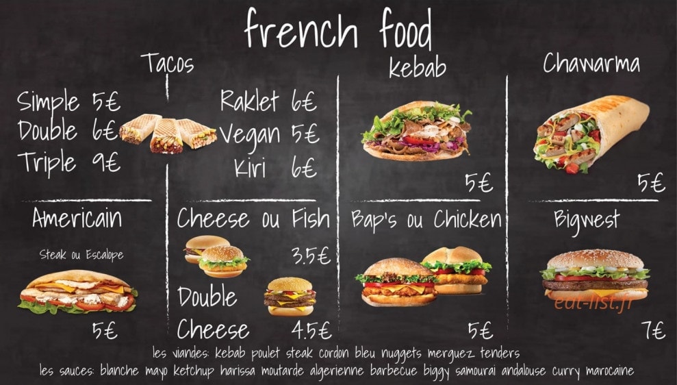 Top Tacos — carte page 1