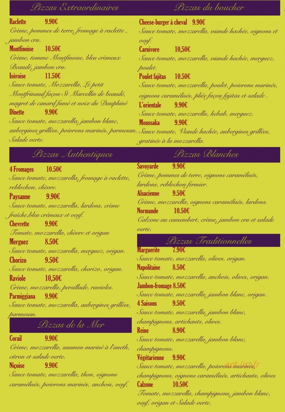 La Dinette de Montferrat — carte page 1