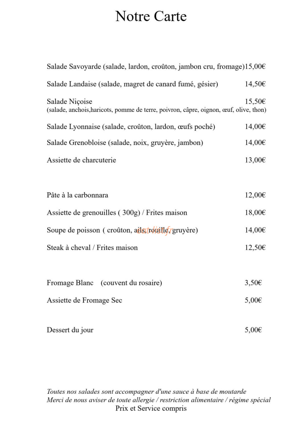 Les Roses — carte page 1