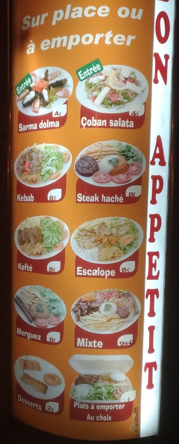 Chez kok's — carte page 1
