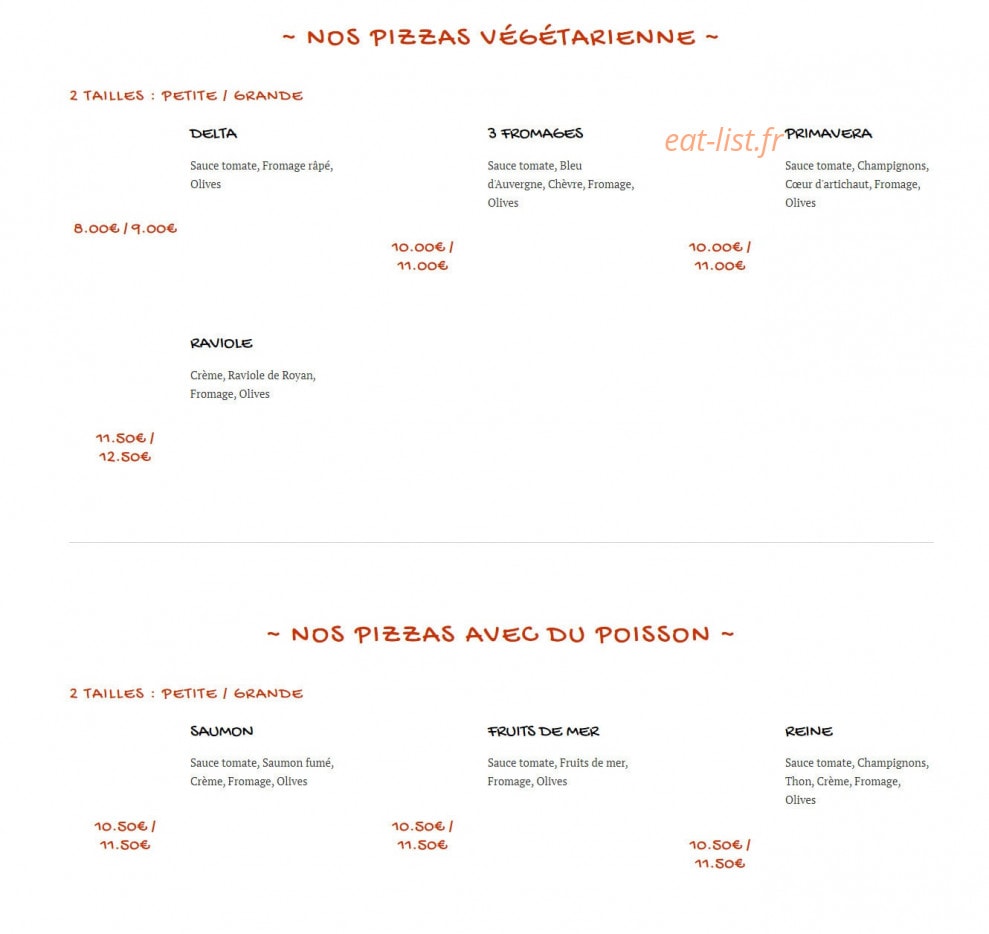 Mega pizza — carte page 3