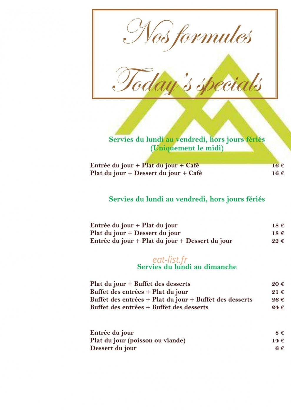 La Table Gourmande — carte page 7
