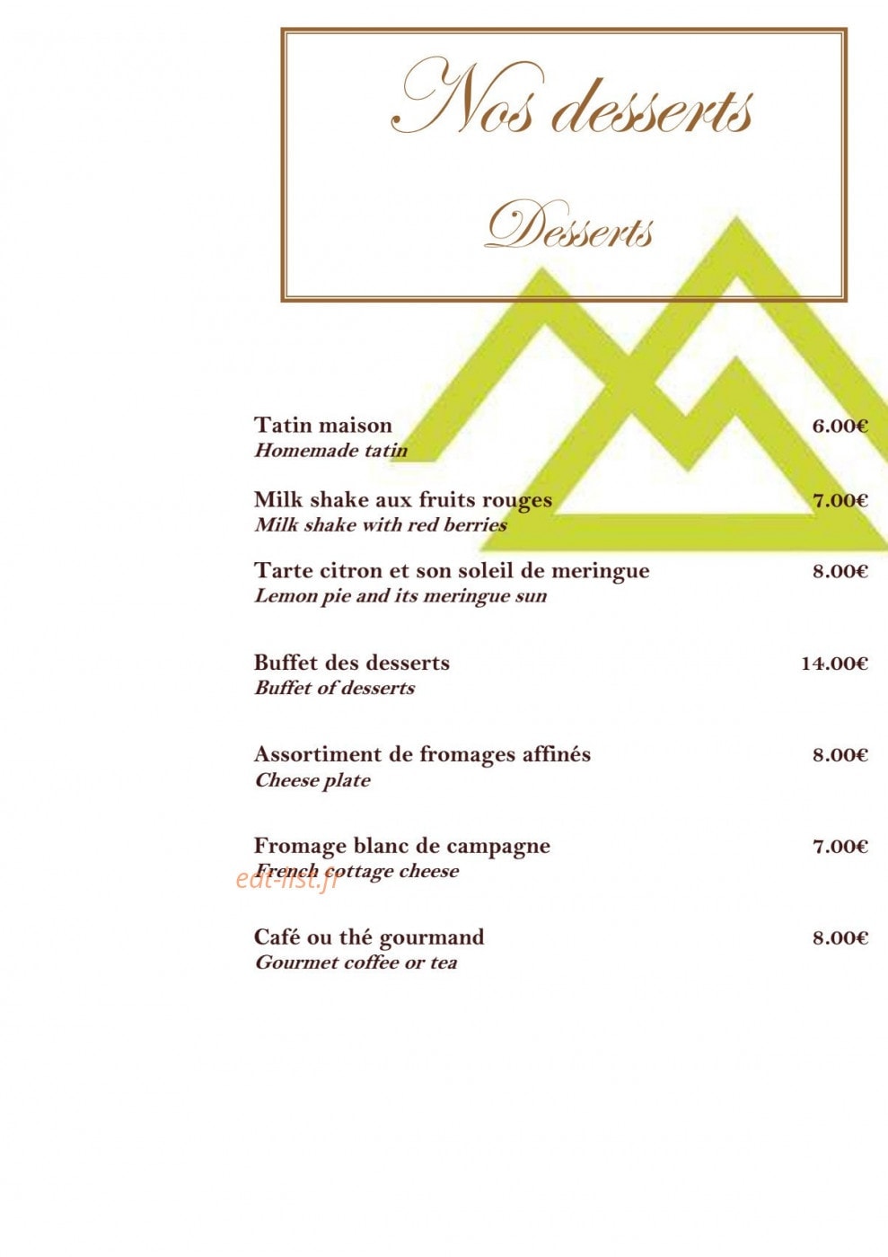 La Table Gourmande — carte page 6