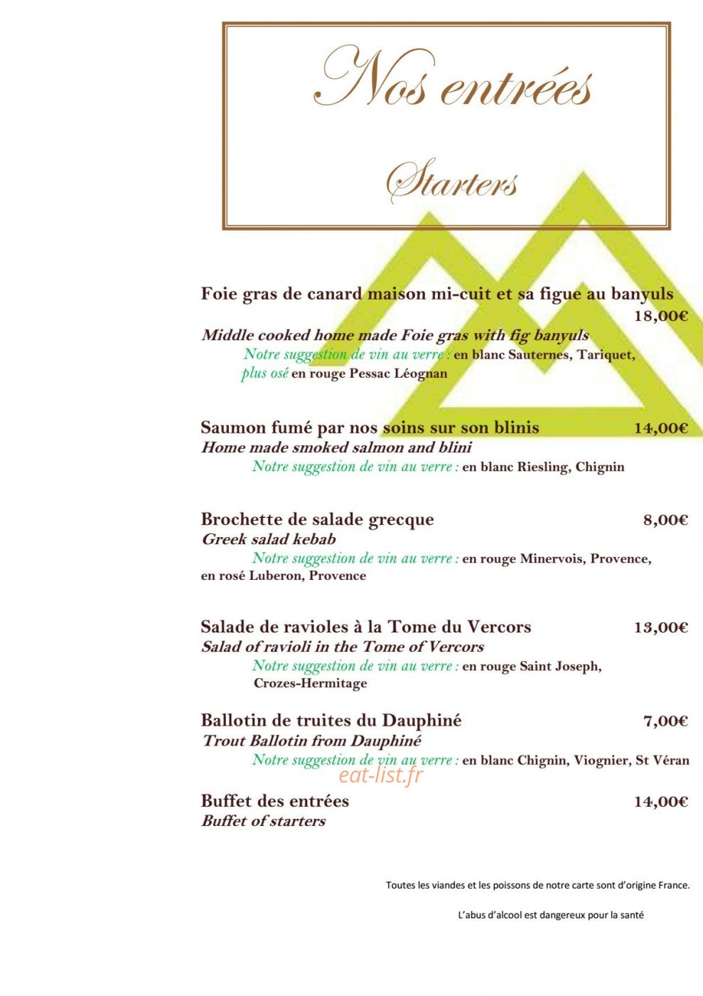 La Table Gourmande — carte page 4