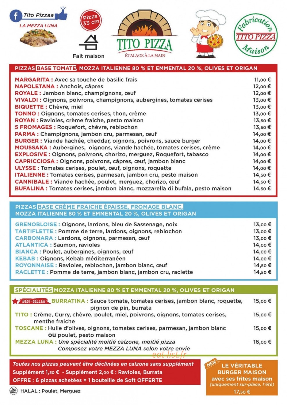 Tito Pizza — carte page 2