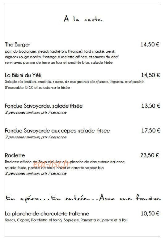 Auberge Buissonnière — carte page 2