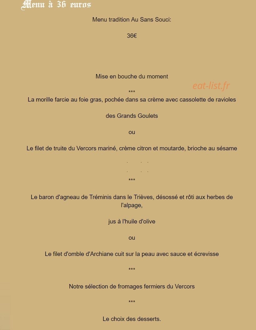 Au Sans Souci — carte page 6