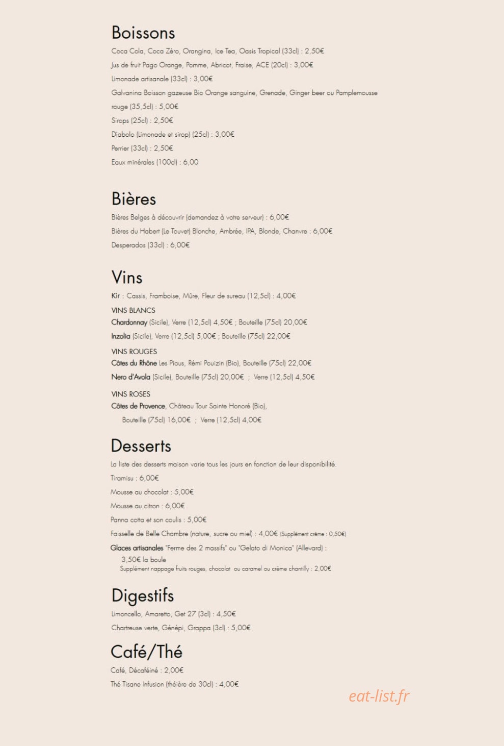 La Petite Olive — carte page 3