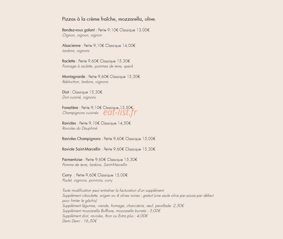 La Petite Olive — carte page 2