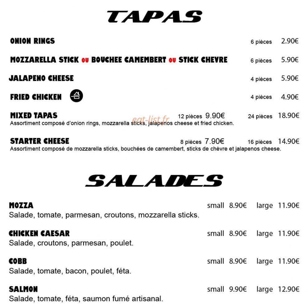 Meg's Diner — carte page 2