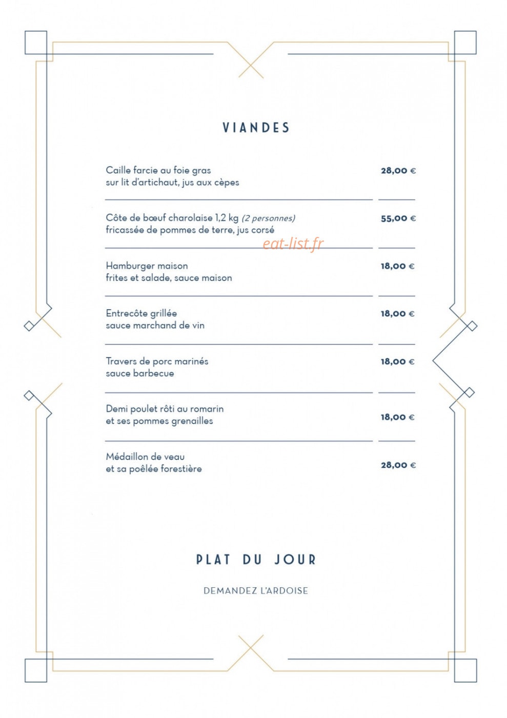 Brasserie Gouzig — carte page 3