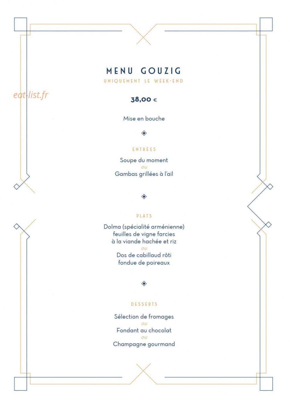 Brasserie Gouzig — carte page 5