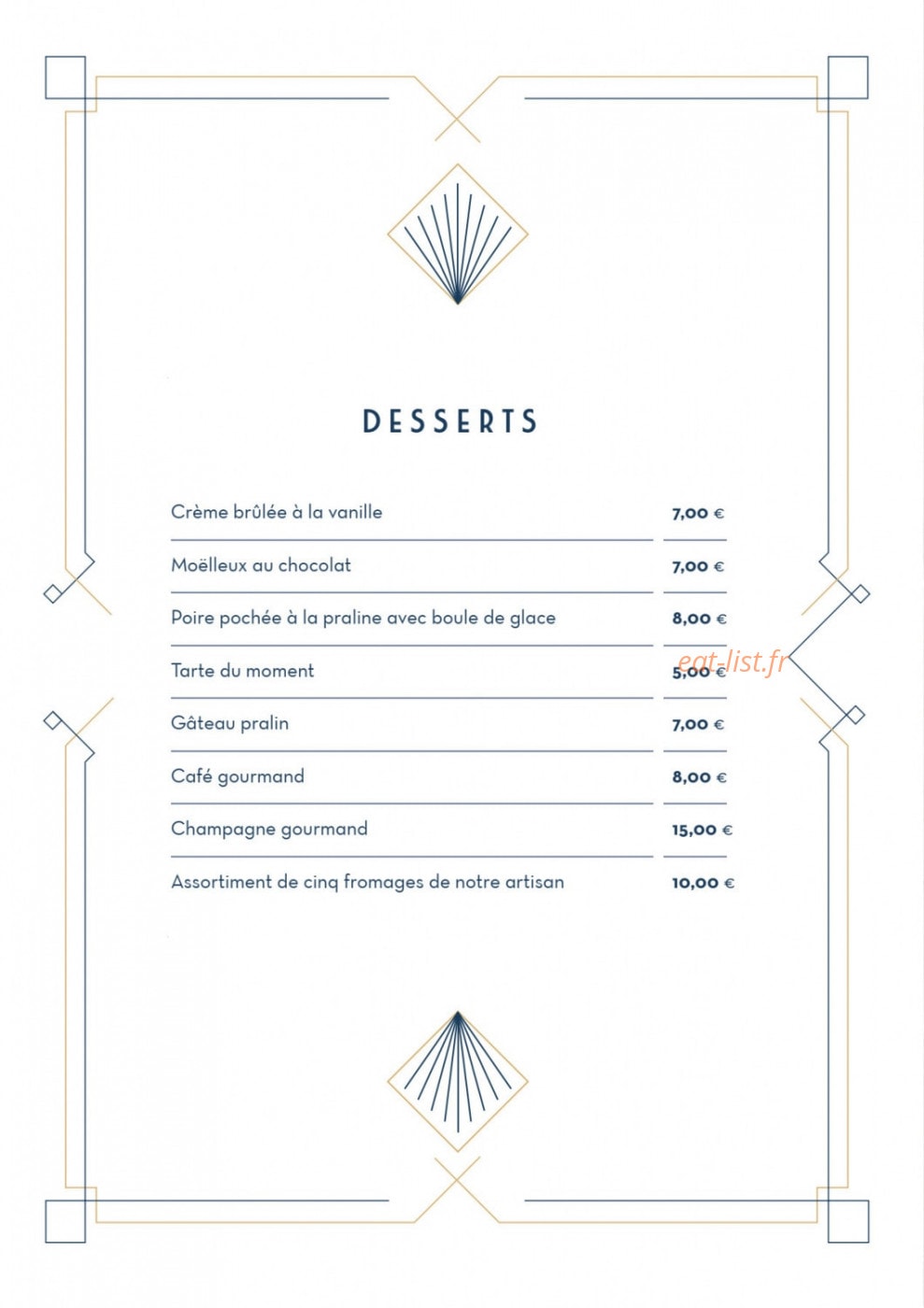 Brasserie Gouzig — carte page 8