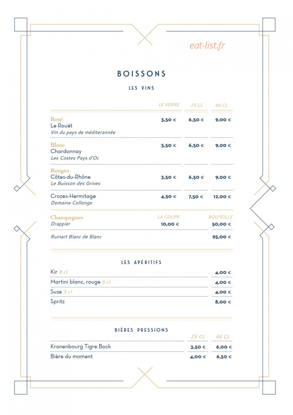 Brasserie Gouzig — carte page 6