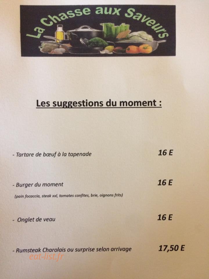 La chasse aux saveurs — carte page 1