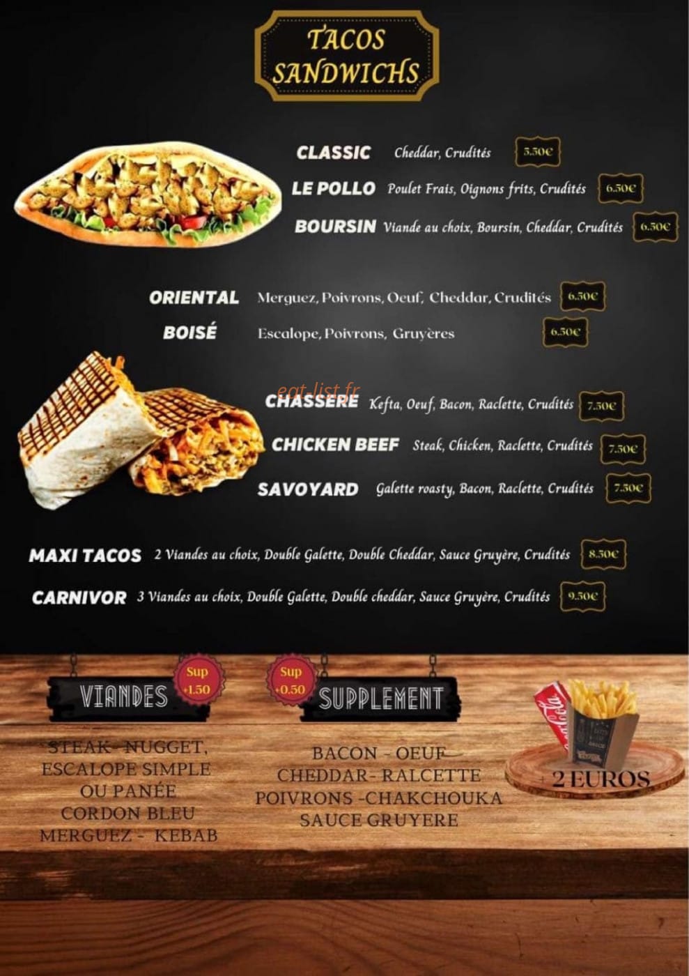 Urban Food — carte page 2