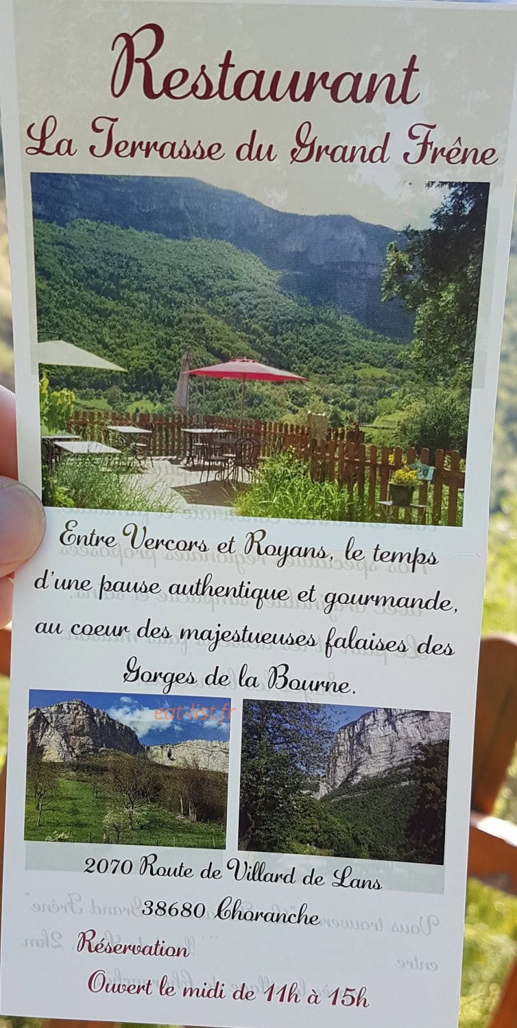 La Terrasse du Grand Frêne — carte page 1