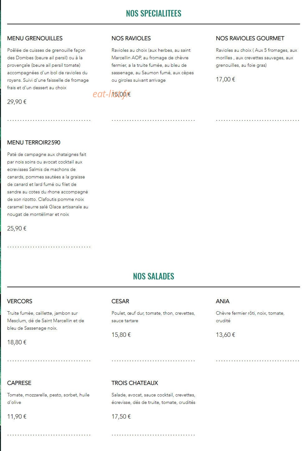 Beau Rivage — carte page 2