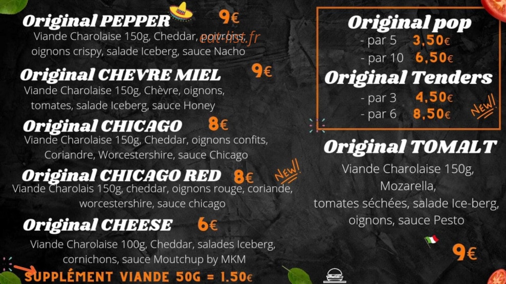 MKM food — carte page 1