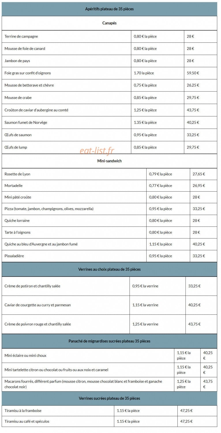Bar Restaurant des Halles Bioloises — carte page 4
