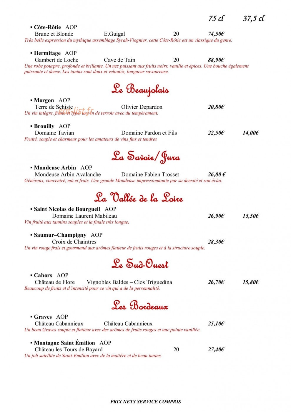 Relais Saint-Hubert — carte page 10