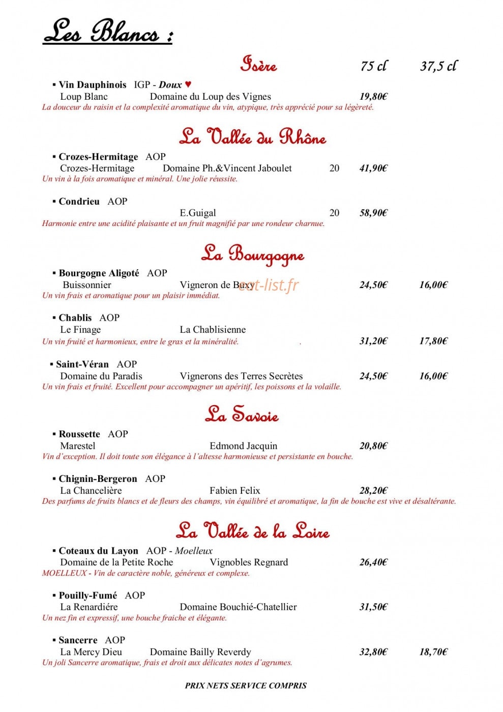 Relais Saint-Hubert — carte page 6