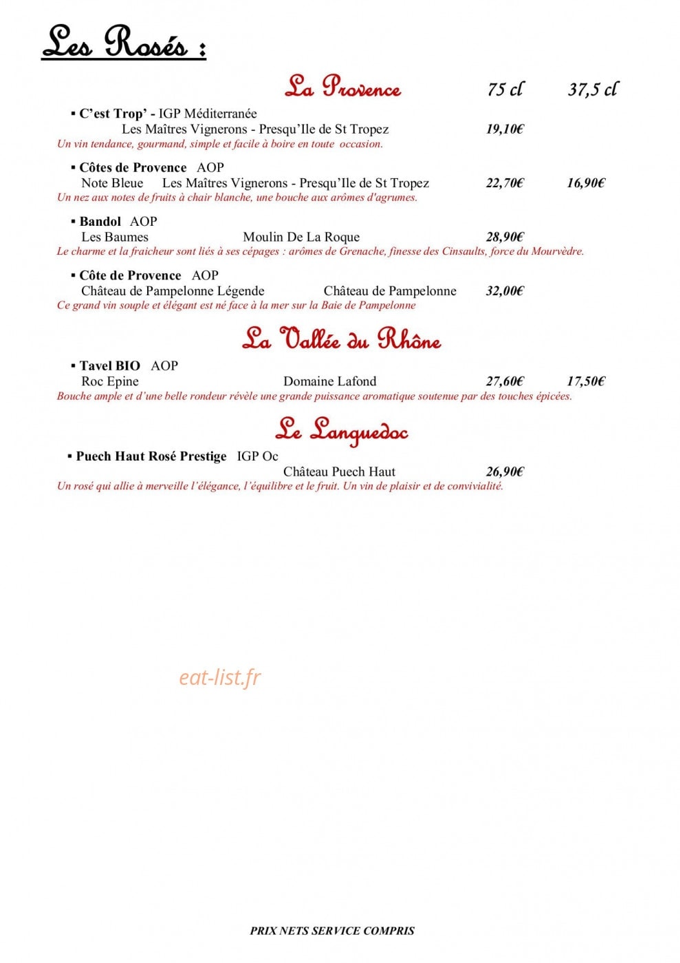 Relais Saint-Hubert — carte page 8