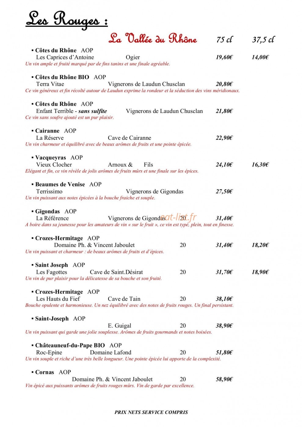 Relais Saint-Hubert — carte page 9