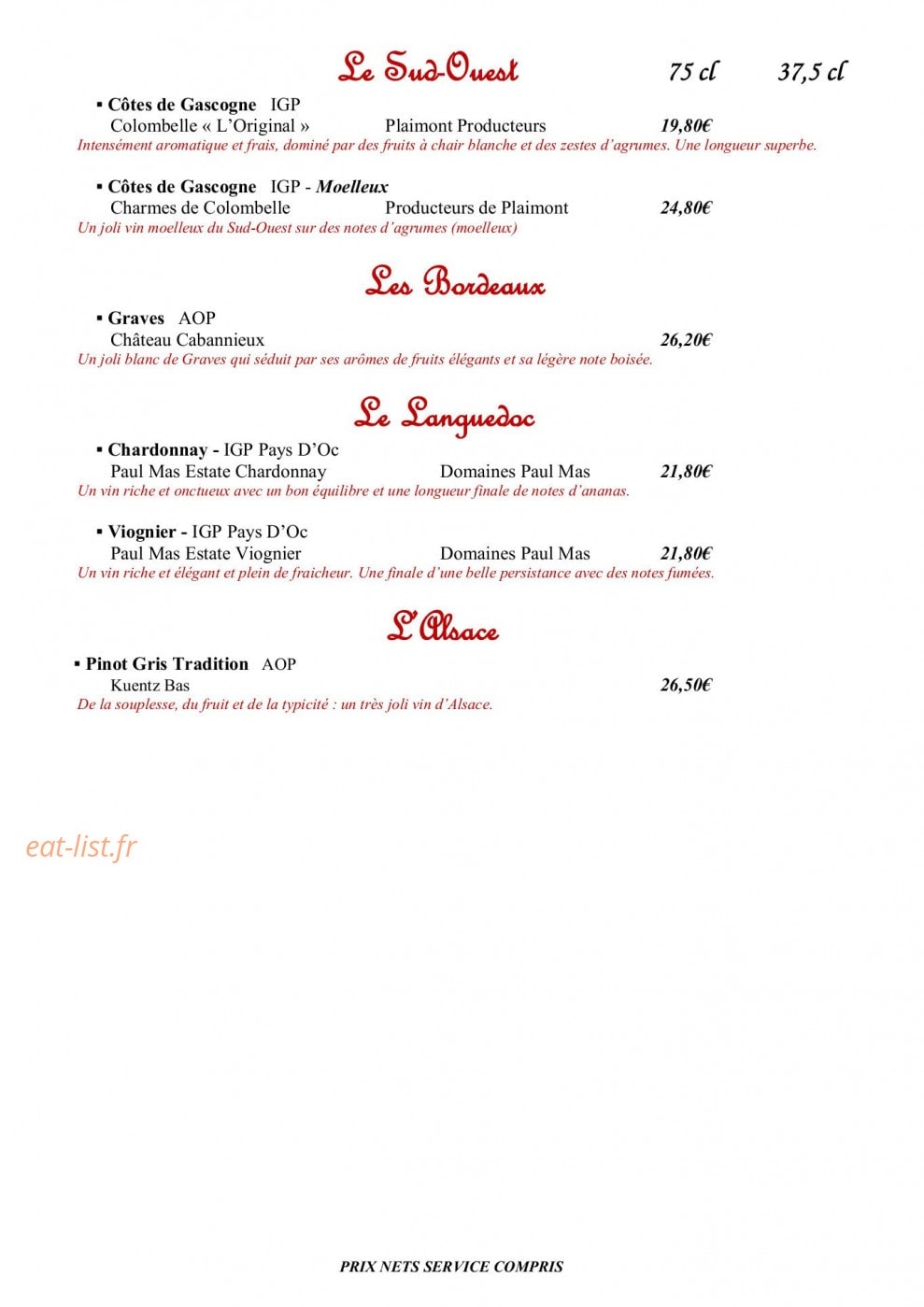 Relais Saint-Hubert — carte page 7
