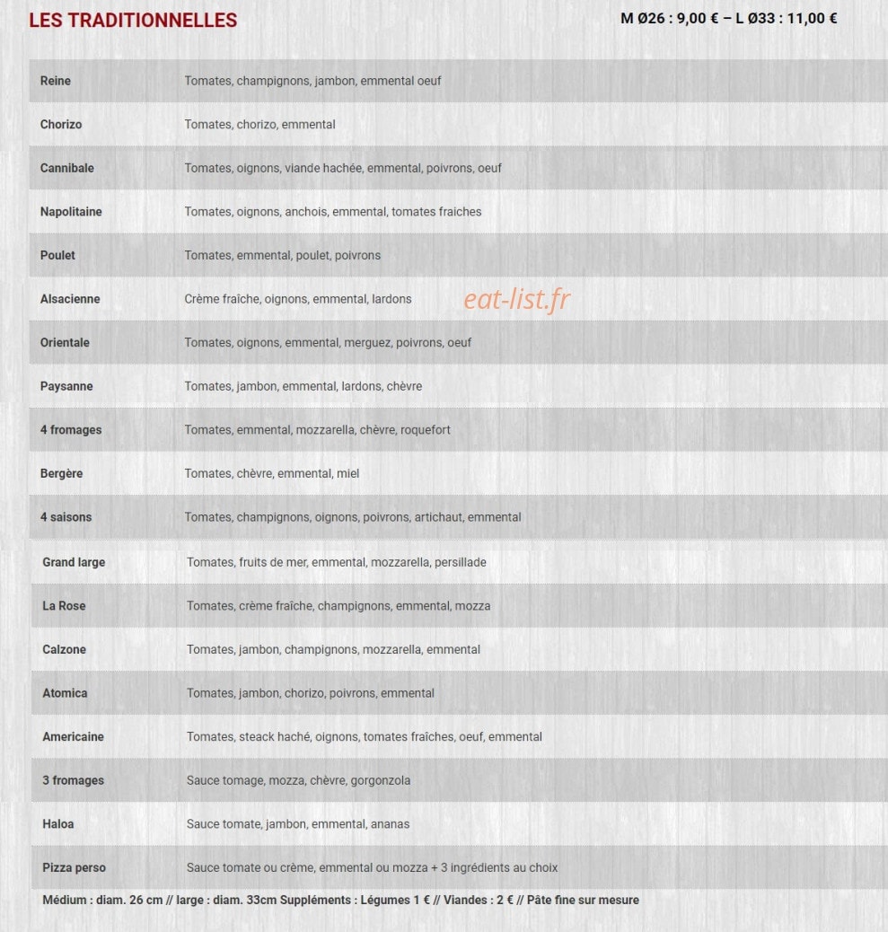Top Pizza — carte page 2