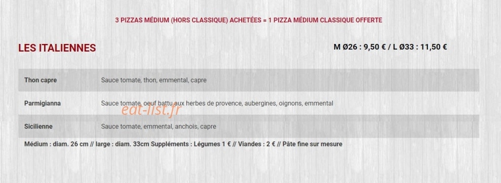 Top Pizza — carte page 5