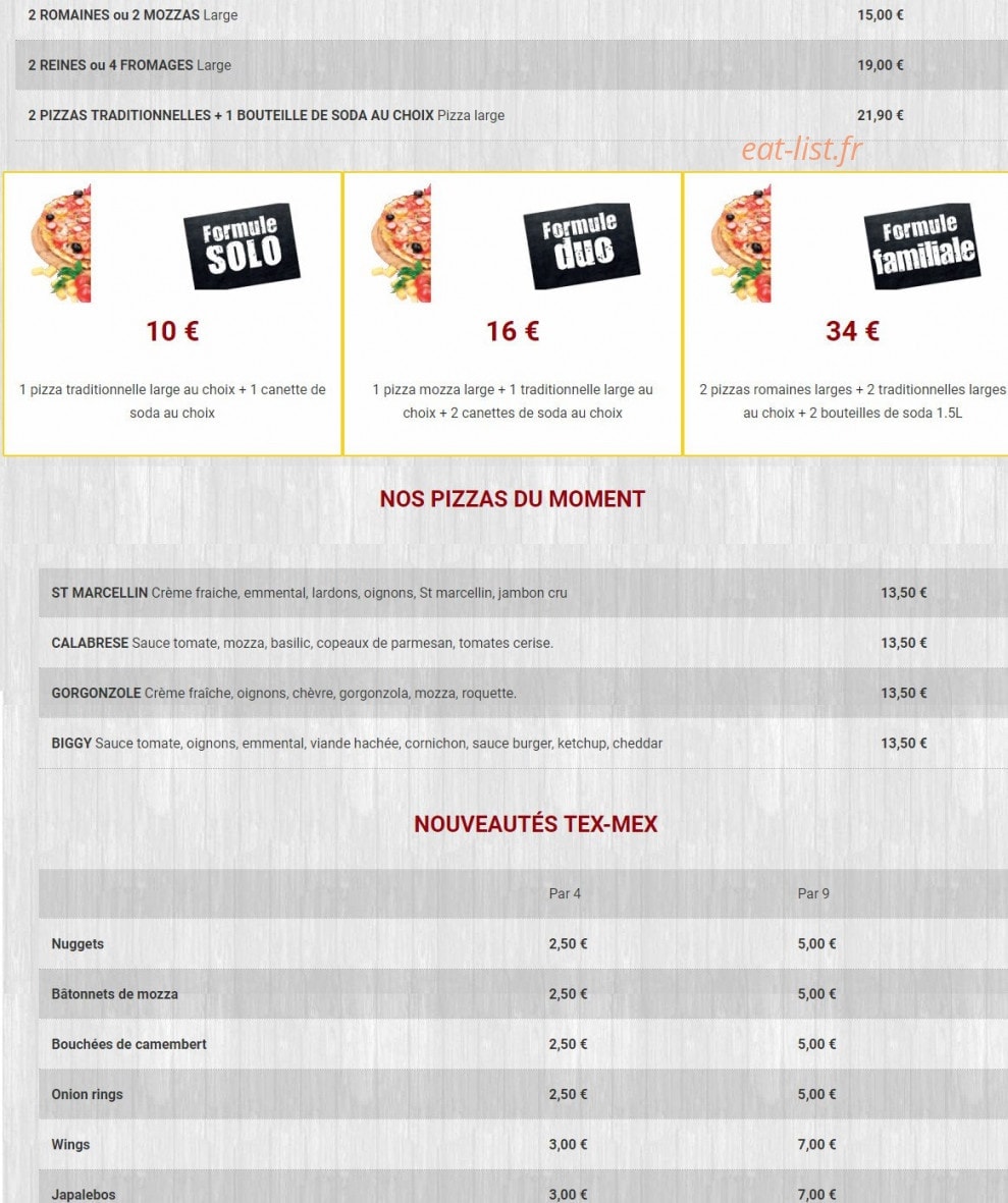 Top Pizza — carte page 6