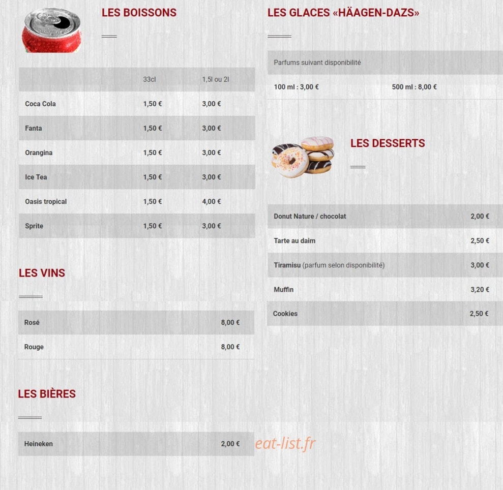 Top Pizza — carte page 7
